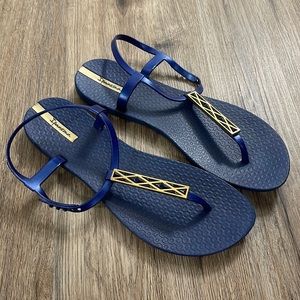 Blue & Gold Sandals sz 9
